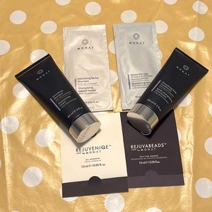 Monat’s smoothing shampoo & deep conditioner (TRAVEL SIZE) with samples